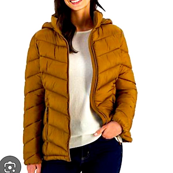 Charter Club Womens packable puffer coat brown - Picture 1 of 6